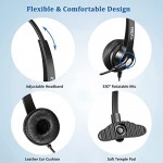 USB Headset with Microphone for PC, Computer Headset with Microphone Noise Cancelling & Mute for Mac Laptop, Wired USB Headphones for Call Center Office Classroom Skype Zoom