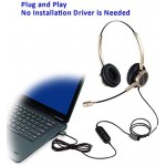 Headset with Microphone Noise Cancelling and Volume Controls, Computer PC Headphone with Voice Recognition Mic for Nuance Dragon Teams Zoom Skype Softphones Conference Calls Online Education etc