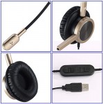 Headset with Microphone Noise Cancelling and Volume Controls, Computer PC Headphone with Voice Recognition Mic for Nuance Dragon Teams Zoom Skype Softphones Conference Calls Online Education etc